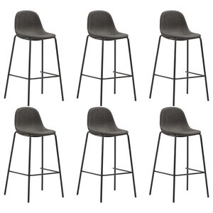 vidaXL Chaises de bar lot de 6 gris fonc&eacute; tissu