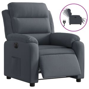 vidaXL Fauteuil inclinable &eacute;lectrique Gris fonc&eacute; Velours
