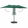 vidaXL Parasol de jardin Vert 385 x 209 x 244 cm tissu