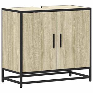 vidaXL Meuble de salle de bain avec lavabo Ch&ecirc;ne Sonoma 65 x 33 x 60 cm Bois d'ing&eacute;nierie