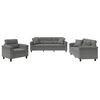 vidaXL Ensemble de canap&eacute;s 3 pcs coussins Gris fonc&eacute; Tissu microfibre