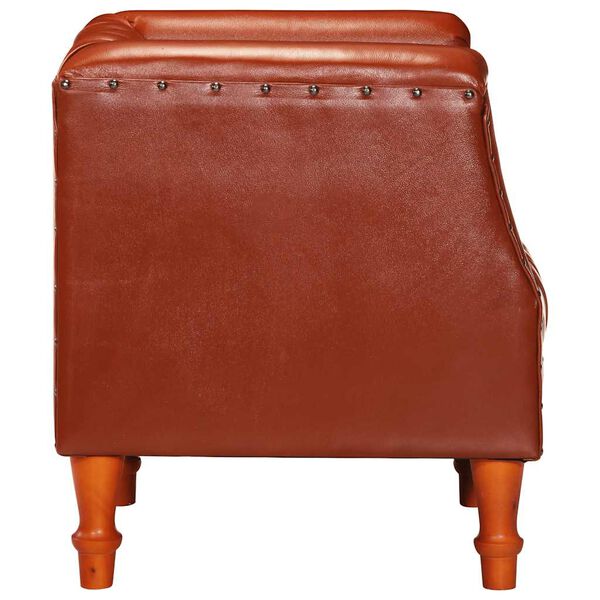 vidaXL Chaise cabriolet marron Cuir v&eacute;ritable de ch&egrave;vre