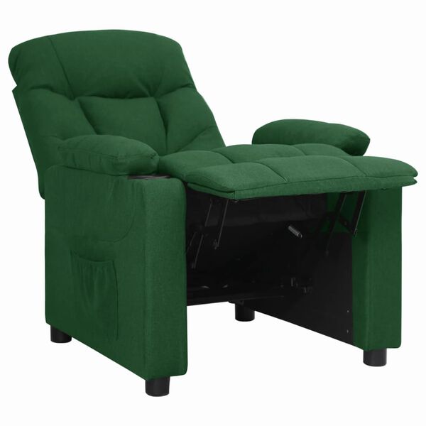 vidaXL Fauteuil inclinable Vert fonc&eacute; Tissu