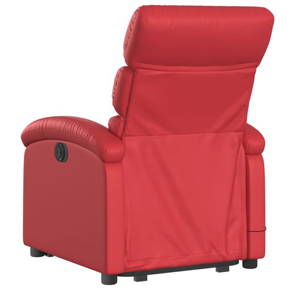 vidaXL Fauteuil inclinable de massage &eacute;lectrique rouge similicuir