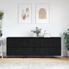 vidaXL Buffets 3 pcs Ch&ecirc;ne noir 180 x 35 x 70 cm Bois d'ing&eacute;nierie
