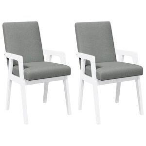 vidaXL Chaises de salle &agrave; manger avec coussins 2 pcs blanc