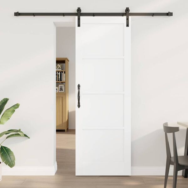 vidaXL Porte coulissante Blanc 73,5 x 211 cm Pin massif