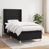 vidaXL Sommier &agrave; lattes de lit avec matelas Noir 90x190 cm Tissu