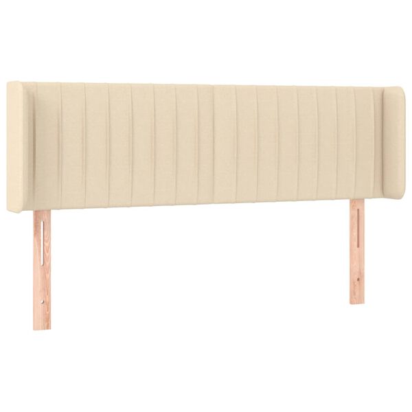 vidaXL T&ecirc;te de lit &agrave; LED Cr&egrave;me 147x16x78/88 cm Tissu