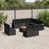 vidaXL Salon de jardin 12 pcs avec coussins noir r&eacute;sine tress&eacute;e