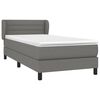 vidaXL Sommier &agrave; lattes de lit avec matelas Gris fonc&eacute; 100x200cm Tissu