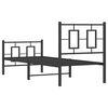vidaXL Cadre de lit m&eacute;tal sans matelas avec pied de lit noir 75x190 cm
