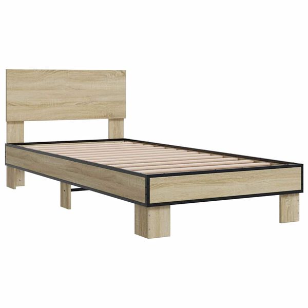 vidaXL Cadre de lit sans matelas chêne sonoma 75x190 cm