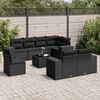 vidaXL Salon de jardin 9 pcs avec coussins noir r&eacute;sine tress&eacute;e