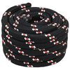 vidaXL Corde de bateau 5 mm 25 m Noir et Rouge