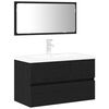 vidaXL Ensemble de mobilier de salle de bain 3 pcs Ch&ecirc;ne noir