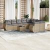 vidaXL Salon de jardin avec coussins 10 pcs beige r&eacute;sine tress&eacute;e