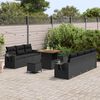vidaXL Ensemble de canap&eacute; de jardin 10 pcs Noir polyrotin