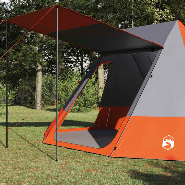 vidaXL Tente de camping Gris et orange 482 x 360 x 227 cm taffetas