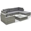 vidaXL Salon de jardin 6 pcs avec coussins résine tressée gris