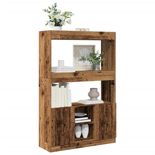 vidaXL Buffet haut vieux bois 92x33x140 cm bois d'ing&eacute;nierie