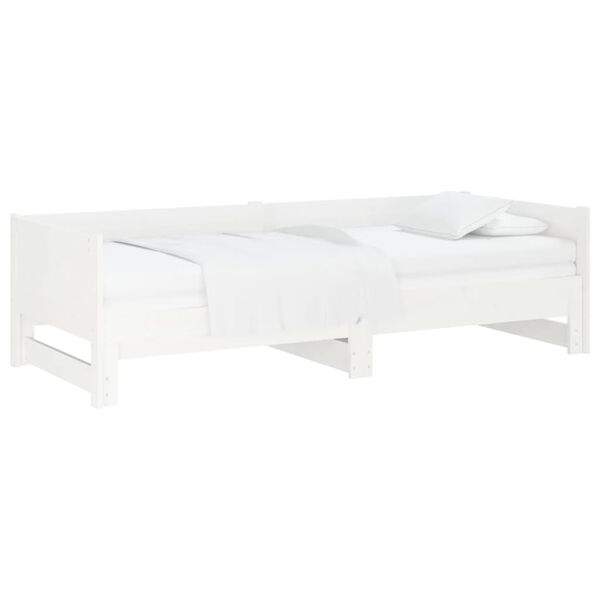 vidaXL Lit coulissant sans matelas blanc 2x(90x190) cm
