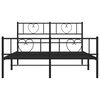 vidaXL Cadre de lit m&eacute;tal sans matelas avec pied de lit noir 120x190cm