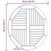 vidaXL Dessus de table Bois de teck solide Rond 2,5 cm 90 cm
