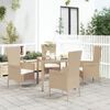 vidaXL Chaises de jardin avec coussins lot de 4 R&eacute;sine tress&eacute;e Beige