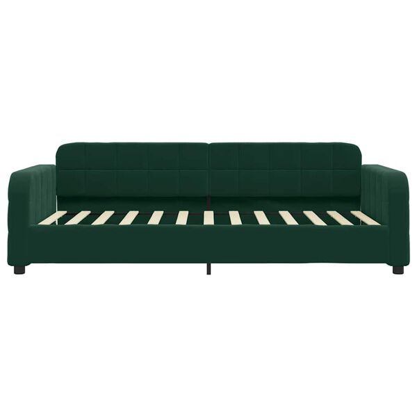 vidaXL Lit de repos sans matelas vert fonc&eacute; 100x200 cm velours
