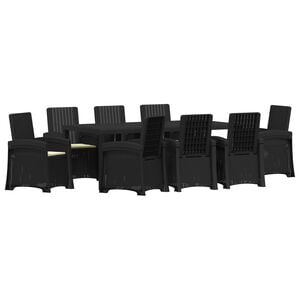 vidaXL Ensemble de salle &agrave; manger pour jardin 9 pc Anthracite et cr&egrave;me