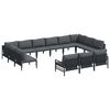 vidaXL Ensemble de canap&eacute; de jardin avec coussin 13 pcs Noir Acier