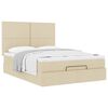 VidaXL Cadre de lit ottoman avec matelas cr&egrave;me 140x200 cm tissu