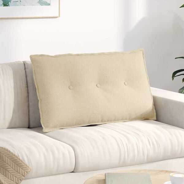 vidaXL Coussin de Dos Cr&egrave;me 80 x 19 x 50 cm tissu