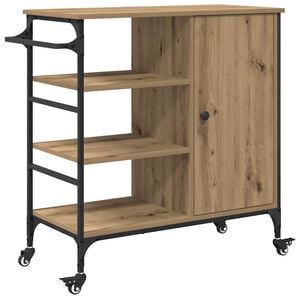 vidaXL Chariot de cuisine Ch&ecirc;ne artisanal 87.5 x 39 x 84.5 cm