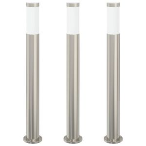 vidaXL Borne lumineuse 3 pcs 80 cm Acier inoxydable IP44