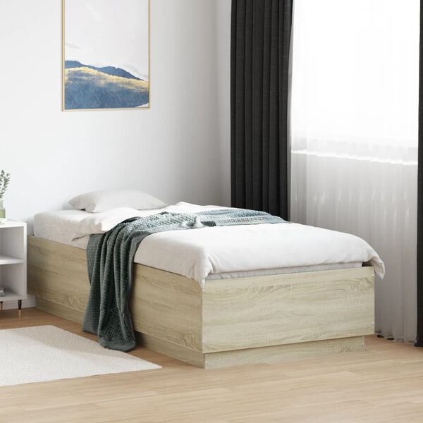 vidaXL Cadre de lit sans matelas chêne sonoma 75x190 cm