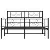 vidaXL Cadre de lit métal sans matelas avec pied de lit noir 135x190cm