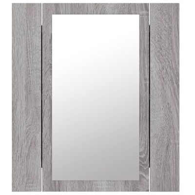 vidaXL Armoire à miroir LED de salle de bain sonoma gris 40x12x45 cm