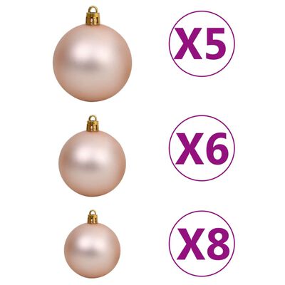 vidaXL Arbre de Noël artificiel pré-éclairé/boules argenté 150 cm PET