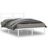 vidaXL Cadre de lit m&eacute;tal sans matelas et t&ecirc;te de lit blanc 135x190 cm