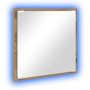 vidaXL Miroir de salle de bain LED Ch&ecirc;ne artisanal 40 x 37 x 8.5 cm