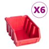 vidaXL Kit de bacs de stockage et panneaux muraux 39 pcs Rouge et noir
