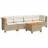 vidaXL Salon de jardin avec coussins 5 pcs beige r&eacute;sine tress&eacute;e