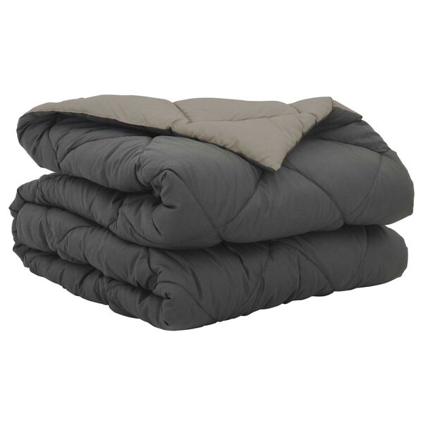 vidaXL Duvet d'&eacute;t&eacute; simple Gris clair et anthracite 200 x 135 cm