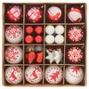 vidaXL Ensemble de Boules de No&euml;l 40 pcs Rouge et Blanc Plastique