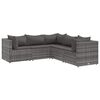 vidaXL Salon de jardin 5 pcs avec coussins Gris R&eacute;sine tress&eacute;e