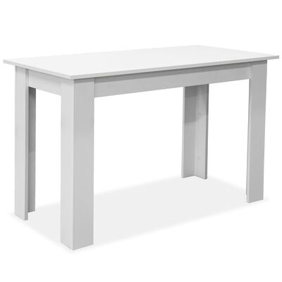 vidaXL Table de salle à manger et bancs 3 pcs Bois d'ingénierie Blanc