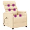 vidaXL Fauteuil de massage Cr&egrave;me Tissu