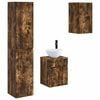 vidaXL Ensemble d'armoire de salle de bain 3 pc Ch&ecirc;ne fum&eacute;